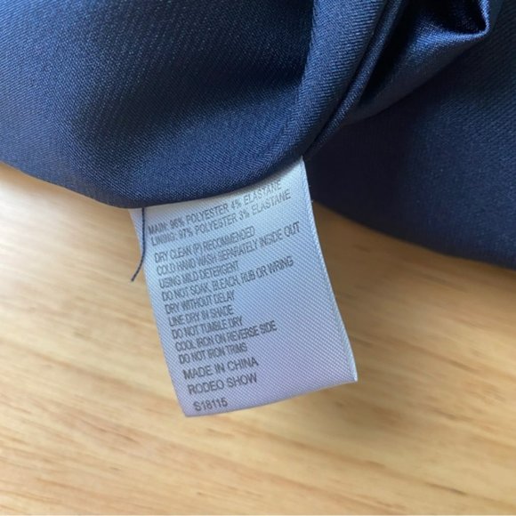 RODEO SHOW Bianca Dark Navy Hi Lo High Waisted Frill Hem Midi Skirt - Picture 6 of 9